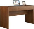 55-Inch Office Desk with Pull-Out Outlet, Computer Desk with 3 Sturdy Drawers, Writing/Gaming/Work/Study Desk for Bedroom, Living Room & Home Office, Brow (Brown, 55)