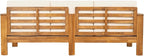 Christopher Knight Home Havets 3 Pieces Outdoor Acacia Furniture Set, Slat Panel Couch, Spacious Seating Armchair, 6" Thick Cushions Sofa and Coffee Table Set for Backyard Garden Balcony, Teak+Beige