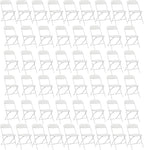 50 Pack White Plastic Folding Chairs, Portable Party Chairs, Stackable Commercial Seats with Steel Frame for Home Office Wedding Party Indoor Outdoor Events Chairs, 350lbs Capacity