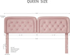 Tufted Upholstered Headboard Queen Size, Button Adjustable Height Queen Head Board Only, Sturdy and Durable Solid Wood with Nailhead Trim Headboards, Ideal for Bedroom, Dorm, Guest Room,Pink