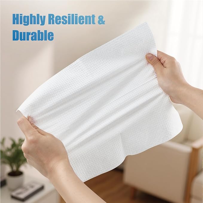 GWT Disposable Face Towels,10"×12" Face Towelette Disposable,Thicken Facial Towels for Women Sensitive Skin,Soft Makeup Remover Dry Wipes, 50 Ct, 1 Pack