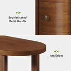 LITTLE TREE Solid Wood End Table Set 2 with 2 Drawers & Open Shelf, No Assembly Required Side Table for Living Room, Vintage Brown Couch Side Tables, Slim Bedside Table Nightstand for Bedroom