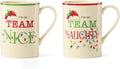 Lenox Coffee Mug, Naughty & Nice 14 Oz Mugs Set Of 2, Ceramic Material, Microwave Safe, Dishwasher Safe, Christmas Drinkware Set Mugs for Coffee and Tea, Christmas Decoration (14 Oz, Set Of 2)