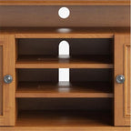 SIMPLIHOME Amherst 54-inch Wide Solid Wood TV Stand in Light Golden Brown, Transitional-Style Media Console for Living Room with Adjustable Shelves and Cable Management