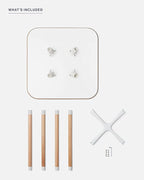 Lalo The Play Kit - Kids Table & Chairs Set with Sustainably Sourced Wood Table & Non-Toxic Bucket Seat Chairs - Safe & Comfortable - Coconut/Sage