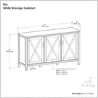 SIMPLIHOME Ela Solid Wood 60 inch Wide Transitional Wide Storage Cabinet in Smoky Brown for The Living Room, Entryway and Family Room