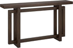 Henn&Hart 55'' Wooden Rectangular Console Table Entryway Table, Sofa Table for Entryway, Living Room, Couch, Hallway, or Office, Alder Brown