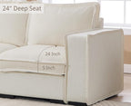 EALSON 67" Loveseat Sofa Modern Love Seat Sofa Comfy Linen Fabric Upholstered Cloud Couches Mid Century Modular 2-Seater Sectional Couch with Throw Pillows for Bedroom/Living Room/Apartment, White