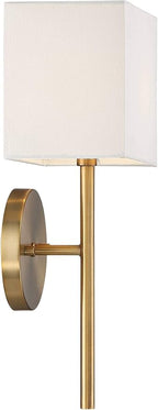 Possini Euro Design Favreau Modern Wall Sconce Lighting Warm Brass Gold Hardwired 16 1/4" High Fixture Rectangular Linen Shade for Bedroom Bedside Living Room Home Hallway Dining Kitchen