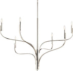 KICHLER Livadia 6-Light Chandelier, Soft Modern-Light in Polished Nickel, for Foyer, Great Room, or Vaulted Dining or Bedroom (33.25" x 47.25"), 52674PN