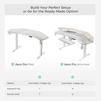 EUREKA ERGONOMIC Standing Desk, 72" Electric Adjustable Height Desk,Wing Shaped Computer Desk Large Music Studio Table, Dual Motor&Slot, Maple