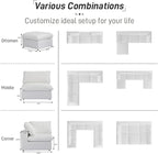 WJShome Modular Sectional Sofa Couch,Down Filled Cloud Couch,Oversized 4 Seater Minimalist Sofa,157.32inch Convertible Deep Seat Couches for Modern Living Room,Cover Removable & Washable