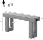 Unikito 63'' Farmhouse Console Table with Power Outlets and Sensor Light, Wooden Entryway Table with Storage, Rectangular Sofa Tables Behind The Couch for Entrance, Hallway, Living Room, White Oak