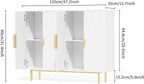 Sideboard Buffet Cabinets with Storage, 47.2" Modern Storage Cabinets with Relief Doors, Accent Cabinets with Adjustable Shelves, Wood Console Cabinet for Dining Living Room, Entryway, White