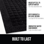 GORILLA GRIP Front Door Mat, 35x23, Indoor Outdoor Ultra Absorbent HydroAbsorb Doormat, Absorbs Up to 5.7 Cups of Water, Stain and Fade Resistant, Rubber Backing Doormats, Captures Dirt, Black