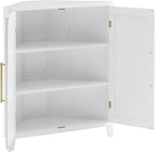 Crosley Furniture Roarke Stackable Corner Pantry Storage Cabinet with Shelves, Kitchen, Dining, Laundry, White
