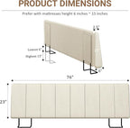 King Size Headboard Only-No Assembly, Upholstered Headboard King Size Linen Fabric Modern Style Headboards for Adjustable Bed Extra-Thick, Beige