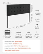 VEVOR Headboard, Queen Size Headboard with Adjustable Height, Comfortable Diamond Tufted for Queen Size Bed, W62.2 x H(42.72-54.53) x D2.76 in, Ideal for Bedroom, Hotel, Homestay, Dormitory, Black