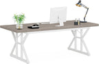 Tribesigns 70.8-Inch Executive Desk, Large Computer Office Desk Workstation, Modern Simple Style Laptop Desk Study Writing Table Business Furniture for Home Office (Grey/White, 70.8 Inch)