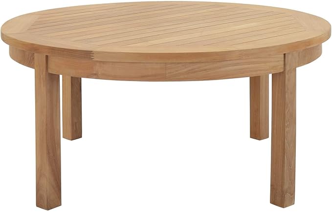 Modway EEI-1475-NAT-GRY-SET Marina Premium Grade A Teak Wood 3-Piece Outdoor Patio Furniture Set, Natural Gray