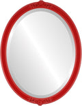 OVALCREST Oval Beveled Wall Mirror for Home Decor - Athena Style - Holiday Red - 26" x 20" Outside Dimensions