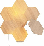 Nanoleaf Elements Wood Look Smart Wall Lights, Hexagon LED Wall Lights work with Alexa Google Assistant, Home Wall Decor for Living Room with Music Sync, Touch Control, Ambient Lighting, 7 PK