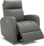 CHITA Genuine Leather Power Swivel Glider Recliner Chair for Adults, FSC Certified Electric Nursery Rocker Recliner Chair for Living Room, Haze
