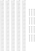 VEVOR Shelf Pilaster, 60-inch 5 Pack, Dual Track Upright Wall Shelving System, Heavy Duty Support System Twin Slot Shelf Rails, 25 Screws, Suitable for Cabinet Closet Organization Storage, Silver