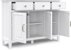 SIMPLIHOME Connaught 51-inch Wide Solid Wood Storage Cabinet in White for The Entryway, Mudroom, 3 Drawers and Adjustable Shelves, Traditional Style, Space-Saving Design