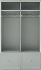 Crosley Furniture Harper 2-Piece Hall Tree Entryway Set with Storage Bench and Coat Rack Hooks for Hanging, Gray