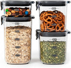 Progressive International ProKeeper+ 4-Piece Clear Plastic Modular Airtight Pantry Food/Snack Kitchen Storage Organization Container Canister Set