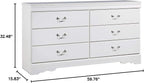 Signature Design by Ashley Anarasia Modern Glam Children's 6 Drawer Dresser, White
