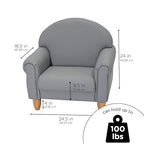 Children's Factory As We Grow Toddler Chair, Flexible Seating for Daycare or Preschool, Kids Reading Couch, Playroom Furniture, Gray