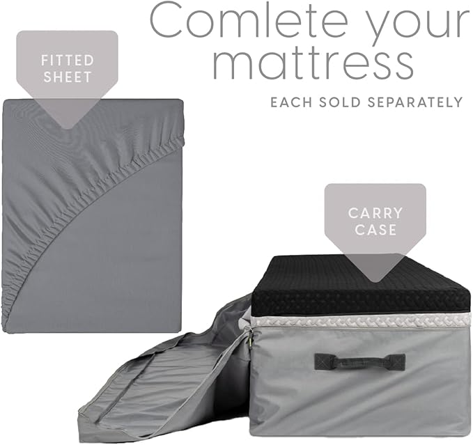 Milliard Dual Sided Premium Tri Folding Mattress, Memory Foam Foldable Mattress with Waterproof Washable Cover + Bonus Eye Mask Included