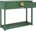 SAFAVIEH Home Collection Sadie Contemporary Turquoise Green 2-Drawer Console Table (Fully Assembled)
