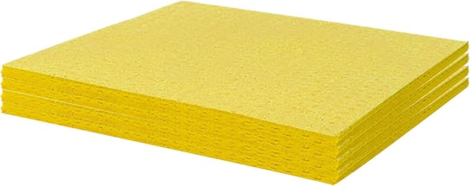 6 Pack Swedish Dishcloths – Super Absorbent, Reusable & Eco-Friendly Kitchen Towels (Fruit/Lavender/Camping/Solid Colors) (Blue&Yellow&Pink)