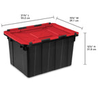 Sterilite 18-Pack 12 Gallon Hinged Lid Industrial Tote, Heavy-Duty Plastic Organizer - Stackable Multipurpose Home Storage Bins with Contoured Handles for Garage, Basement or Attic Organization