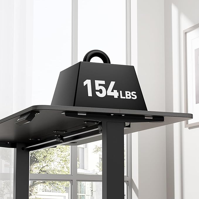 Standing Desk Home Office Desk, 48 x 24 Inches, Electric Height Adjustable Ergonomic Rising Computer Table, 4 * 2ft, Black Desk