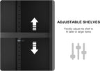 Metal Locker Cabinet, Black Storage Cabinets with 2 Doors and Adjustable Shelves, 3 Tier Modern Storage Freestanding Sideboard for Living Room,School,Office Home Kitchen and Coffee Bar