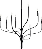 KICHLER Livadia 8-Light Chandelier, Soft Modern-Light in Black, for Foyer, Great Room, or Vaulted Dining or Bedroom (47.75" x 47.75"), 52675BK