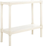 SAFAVIEH Home Collection Rafiki Distressed White Lower Shelf Console Table CNS5714A