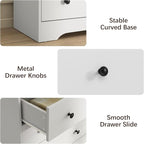 LYNSOM Modern 8 Drawer Dresser, 55.1" Wide Dressers & Chests of Drawers with Large Capacity Storage, Mid Century White Dresser for Bedroom, Hallway, White