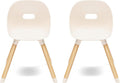 Lalo The Play Chair - Wooden & Non-Toxic Plastic Kids & Toddler Chair - Sturdy Bucket Seat, Easy to Clean, Up to 200 lb. Weight Capacity, Set of 2 - Grapefruit