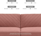 mopio 76.4" Futon Sofa Bed, Couch, Loveseat, Sleeper Sofa, Mid Century Modern Futon Couch, Sofa Cama, Couches for Living Room (Old Rosa Velvet)