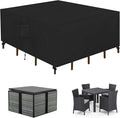 Easy-Going Patio Furniture Set Cover Waterproof Outdoor Square Table Cover with Seal Tape at Seams (49"L x 49"W x 28"H, Black)