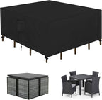 Easy-Going Patio Furniture Set Cover Waterproof Outdoor Square Table Cover with Seal Tape at Seams (49"L x 49"W x 28"H, Black)