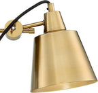 Possini Euro Design Capetown Modern Wall Light Sconces Set of 2 Warm Brass Hardwired 5 3/4" Fixture Swivel Head Up Down for Bedroom Bathroom Vanity Reading Living Room Hallway Dining House Home