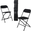 10 Pack Black Plastic Folding Chairs, Portable Party Chairs, Stackable Commercial Seats with Steel Frame for Home Office Wedding Party Indoor Outdoor Events Chairs, 350lbs Capacity