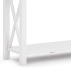 SIMPLIHOME Kitchener Console Table - 47 Inch Wide Solid Wood Sofa Table in White, Contemporary Storage Table for Entryway or Living Room with 2 Drawers, Bottom Shelf, and X-Design Side Panels