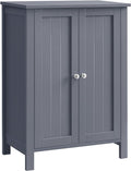 VASAGLE Floor Storage Cabinet, Freestanding Storage Unit with 2 Adjustable Shelves, for Bathroom Living Room Dining Kitchen, 11.8 x 23.6 x 31.5 Inches, Slate Gray UBCB60GY